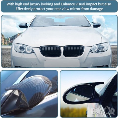 Карбонови капаци за огледала за BMW 3, E90, тунинг, капак огледало BMW Е90, E91, E92, E93