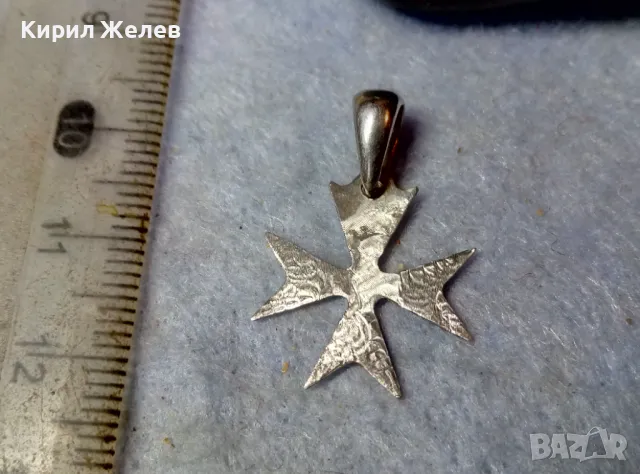 АРИСТОКРАТИЧЕН РИЦАРСКИ СТИЛ ПЕНДАНТ СРЕБЪРЕН МАЛТИЙСКИ КРЪСТ СРЕБРО 925 с БЯЛА ПОЗЛАТА 49147, снимка 7 - Колиета, медальони, синджири - 48938375