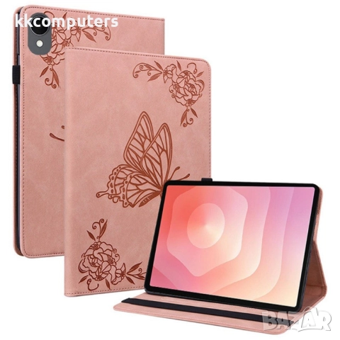 Кожен калъф с Протектор за Samsung Galaxy Tab S11 X730 / X736, Дизайн пеперуда- 6 цвята, снимка 3 - Калъфи, кейсове - 52321005