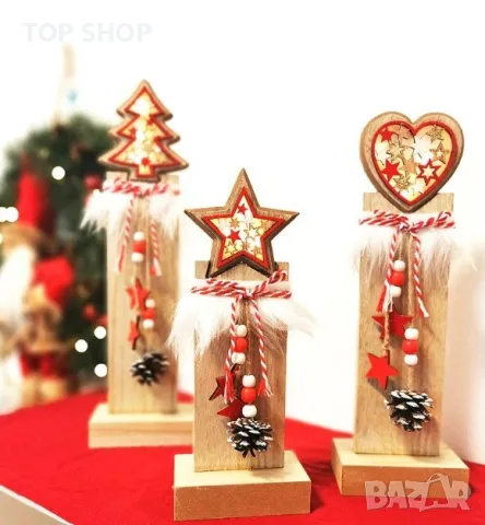 Коледни LED колони за украса, комплект 3 броя, снимка 2 - Декорация за дома - 48831542