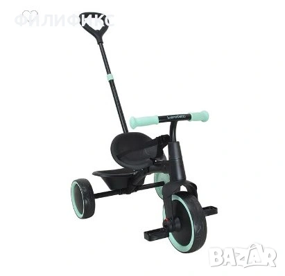 Детска триколка 2 в 1 – защитен колан, черно и мента – детска вело триколка – НОВА, снимка 6 - Детски велосипеди, триколки и коли - 53054154