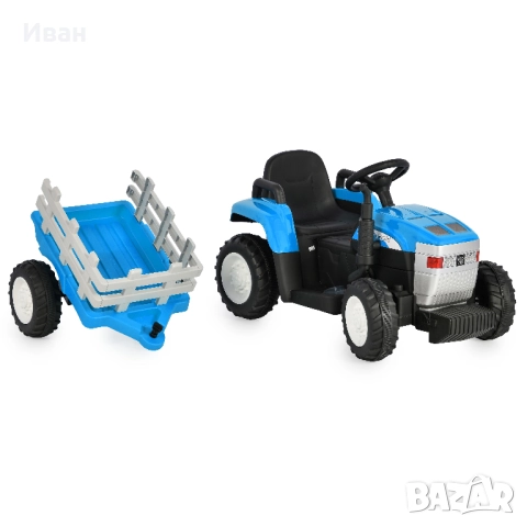 ТОП ЦЕНА!НОВО!Акумулаторен трактор с ремарке Dallas BLUE с 12V батерия, снимка 2 - Детски велосипеди, триколки и коли - 51687040