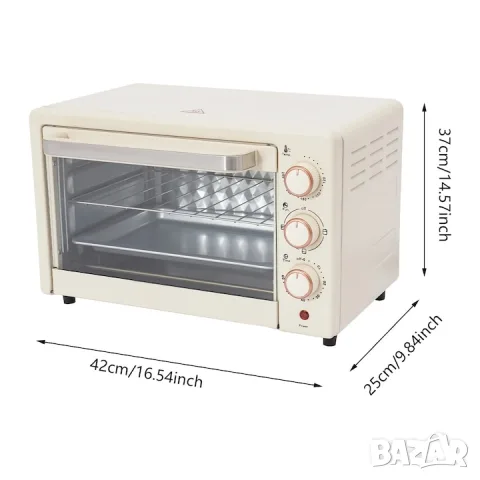 ПРОМО ! Мини Електрическа Фурна 1000 W / 22 L / компактен дизайн ! , снимка 2 - Печки, фурни - 55755709