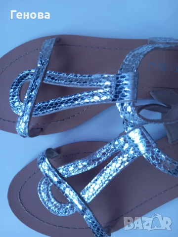 Дамски сребърни сандали номер 37, снимка 5 - Сандали - 50934025