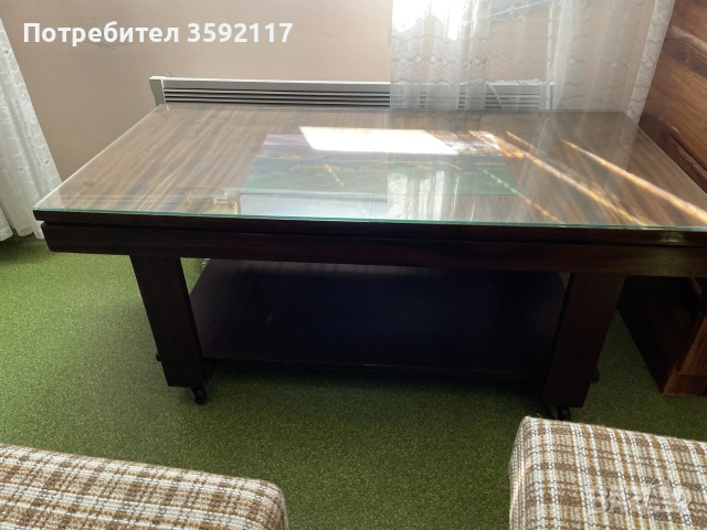 Холна маса на колела с две столчета, снимка 3 - Маси - 56151642