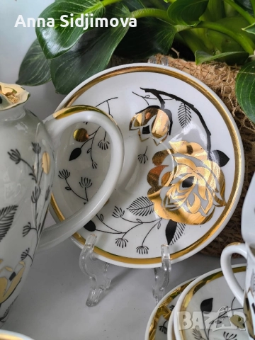 Руски порцелан сервиз за кафе Вербилки , снимка 10 - Сервизи - 52161942