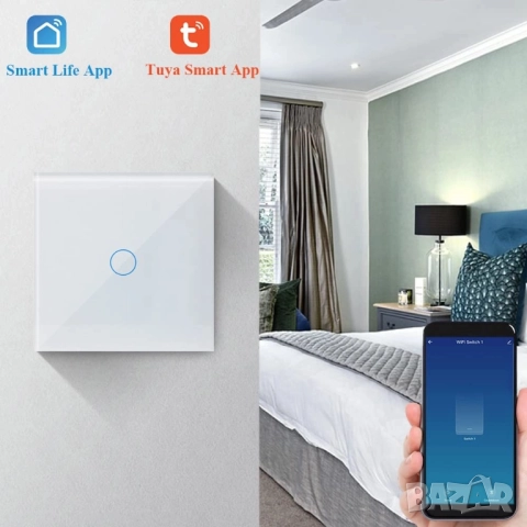KETOTEK WiFi Smart сензорен ключ за осветление, 1 групи, 1 посока 10A, снимка 2 - Други - 50991004