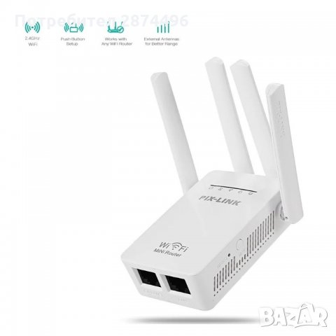 1274 Безжичен Wi Fi усилвател   Характеристики:  • Стандартно: IEEE 802.11b / g / n, IEEE 802.3, IEE, снимка 2 - Други стоки за дома - 35796414