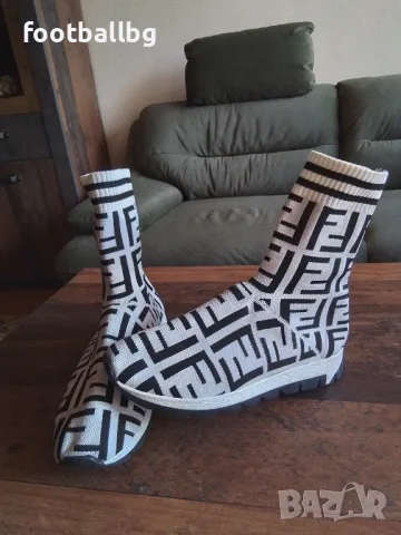 Дамски високи сникърси 🔝🔝40 номер бяло и черно , снимка 5 - Маратонки - 49556350