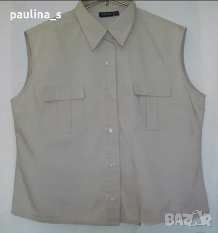 Два различни броя / Памучна риза без ръкави бяла и екрю / голям размер , снимка 10 - Ризи - 14243542