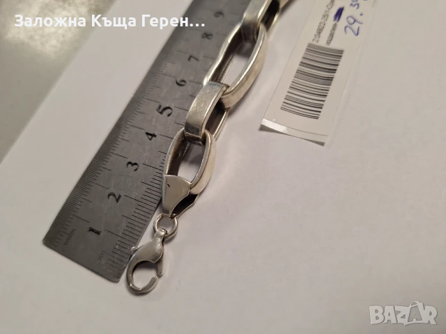 Сребърна гривна 29,30гр, снимка 2 - Гривни - 51409168