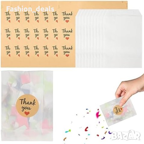 Нови 120 броя Комплект торбички с конфети Сватбени стикери Парти Декорация