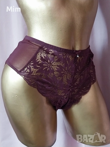L Дантелена бикина бордо , снимка 5 - Бельо - 53641185