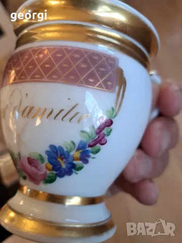 порцеланова чаша с позлата Old Paris, снимка 5 - Антикварни и старинни предмети - 49418085
