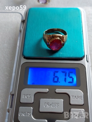 Лот от 4 златни пръстена-диаманти рубин, аметист,оникс,перла,гема,, снимка 16 - Пръстени - 52226850