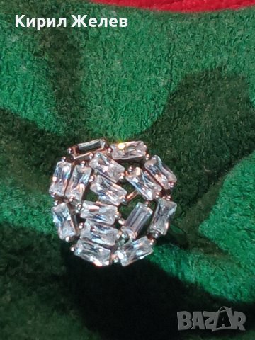 ИЗУМИТЕЛЕН СКЪПОЦЕНЕН СРЕБЪРЕН АРТ ПРЪСТЕН РОДИРАНО СРЕБРО 925 с ИСКРЯЩ ЛАБОРАТОРЕТ МОЙСАНИТ 33200, снимка 3 - Пръстени - 40556536