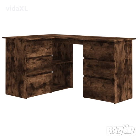vidaXL Ъглово бюро, опушен дъб, 145x50x76 см, инженерно дърво(SKU:815441), снимка 1