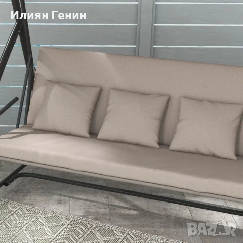 Градинска люлка Outsunny 2 в 1 с функция за накланяне, снимка 7 - Градински мебели, декорация  - 50707080