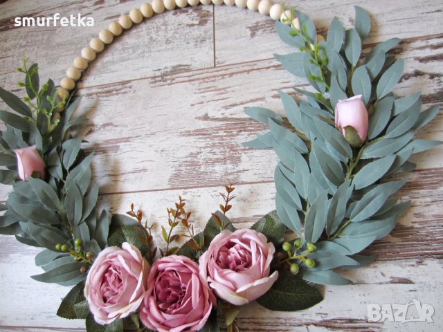 Венец за врата с рози, снимка 3 - Декорация за дома - 42548425