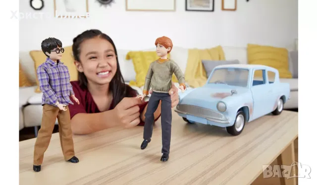 Хари Потър Летяща кола с фигури на Хари Потър и Рон Уизли Harry Potter, снимка 7 - Коли, камиони, мотори, писти - 49541237