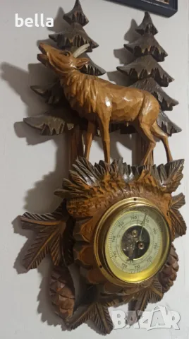 РЯДЪК НЕМСКИ ШВАРЦВАЛД БАРОМЕТЪР С ЕЛЕН, снимка 5 - Антикварни и старинни предмети - 49506990