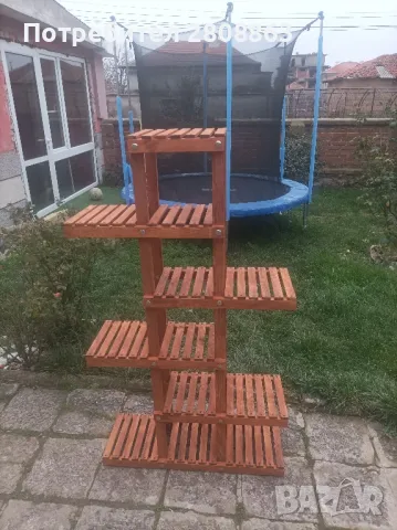 Цветарник етажерка от дърво , снимка 9 - Декорация за дома - 36359355