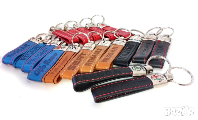 Автомобилни Кожени Ключодържатели / за Volkswagen VW Skoda Seat Dacia Renault Nissan Citroen Peugeot, снимка 2 - Аксесоари и консумативи - 44794446