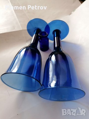 Сини чаши за вино , снимка 3 - Чаши - 35968914