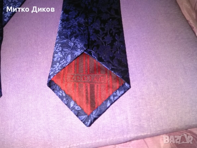 Zodiac premium pure silk tie вратовръзка нова маркова100% коприна маде ин Итали, снимка 4 - Други - 51766143