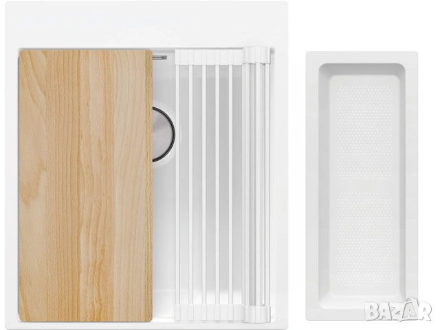 БЯЛА МИВКА + МАТИРАНО ЗЛАТО 💎 ЛУКС КОМПЛЕКТ | Oslo 50 XXL | Brush Gold HIT, снимка 4 - Мивки - 53269726