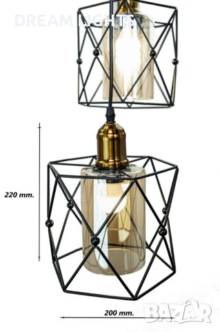 Пендел -  Видрио Неро 2 / DL 51-2-174, снимка 6 - Лампи за таван - 44492124