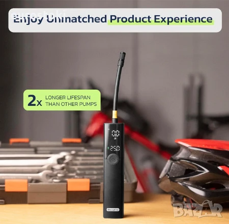 Преносим въздушен компресор Woowind BP188, мини въздушен компресор за гуми, 120PSI, снимка 7 - Аксесоари и консумативи - 50965445