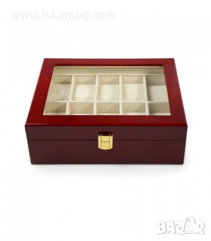 ЛУКСОЗНА ДЪРВЕНА КУТИЯ ЗА ЧАСОВНИЦИ ЗА 10 БР. - код 2171, снимка 6 - Други - 33948040