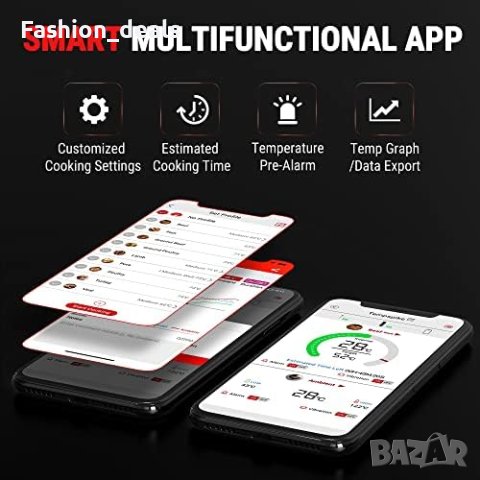 Нов 150M Безжичен Bluetooth термометър за месо за печене на скара/Барбекю Фурна, снимка 7 - Други стоки за дома - 41538469