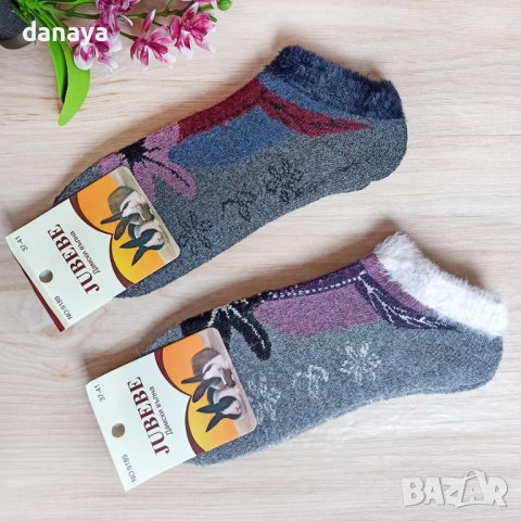 3259 Дамски дебели зимни вълнени чорапи Цвете, 37-41 номер, снимка 3 - Дамски чорапи - 38682130