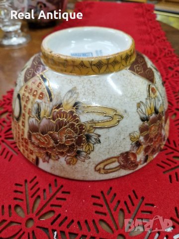 Рядка антикварна колекционерска порцеланова купа Royal Satsuma , снимка 8 - Антикварни и старинни предмети - 41979336