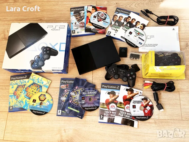 PlayStation 2 Slim модел 90004 с кутия, 5 игри и два джойстика, снимка 3 - PlayStation конзоли - 55831606