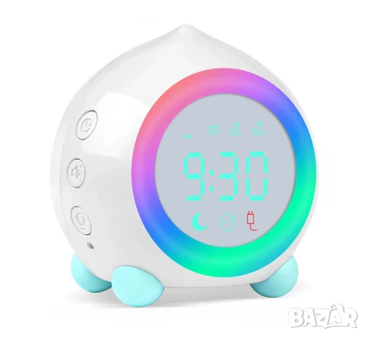 Смарт будилник за деца 2000mAh, RGB LED светлина с функция за обучение на сън