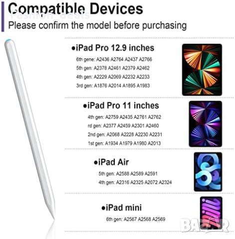 Ново Безжично магнитно зареждане/iPad молив за Apple iPad , снимка 2 - Смарт гривни - 41354931