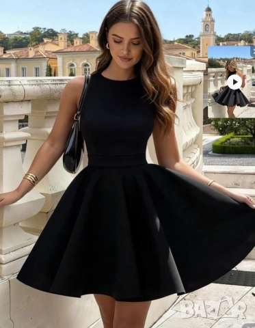 Дамска черна рокля , снимка 3 - Рокли - 53836831