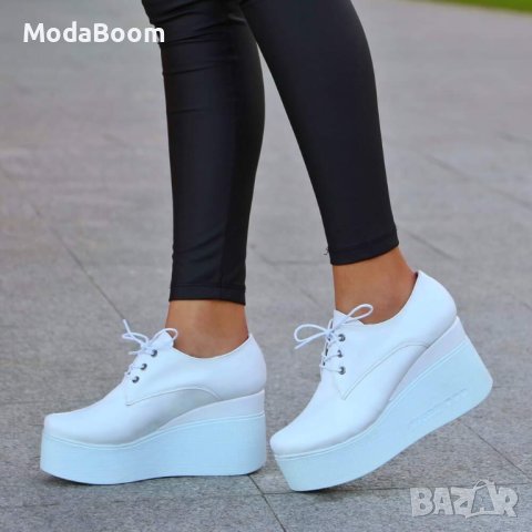 Кожени обувки на платформа , снимка 2 - Дамски елегантни обувки - 42546915