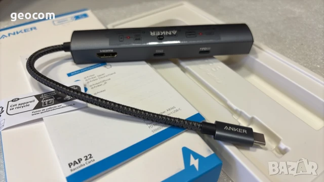 ANKER A8365 6in1 USB-C Hub 65W PD (HDMI,LAN,2xType-C,2xUSB), снимка 6 - Друга електроника - 50762811
