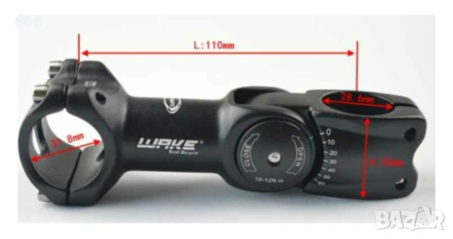 РЕГУЛИРУЕМО кормило за велосипед AHEAD 28.6/31.8mm, снимка 5 - Части за велосипеди - 53417058