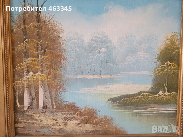 Картина на речен пейзаж на Хенри Томспън, снимка 2 - Картини - 41242506