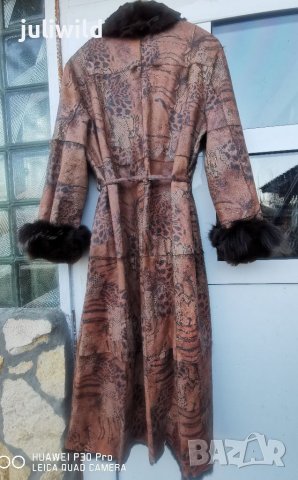 Кожено палто, естествена кожа с косъм, уникат,50%промо, снимка 8 - Палта, манта - 39206820