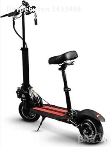 Супер бързият електрически  сгъваем скутер в черно с червено, снимка 2 - Други спортове - 52010346