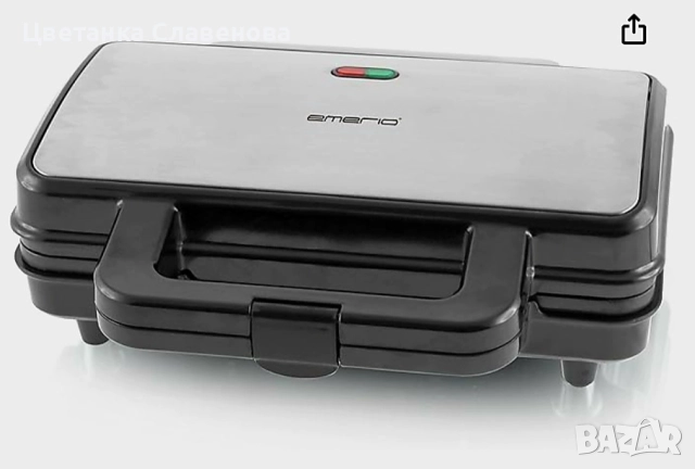  Тостер за сандвичи EMERIO ST-109562  Неръждаема стомана,900W, снимка 2 - Тостери - 52414205