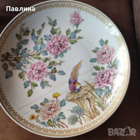 Декоративна чиния за стена с паун, снимка 2 - Декорация за дома - 41568899