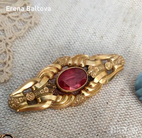 🌸🪷🌸 Брошка   обеци стъкло Яблонекс  Чехословакия, снимка 6 - Други - 47775911