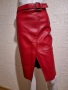 Червена кожена пола , снимка 6
